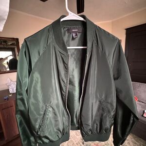 Forever 21 Dark Green Bomber Jacket